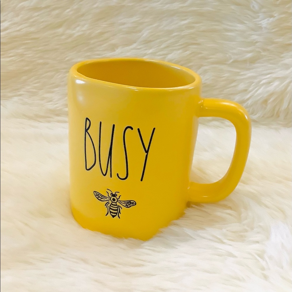Rae Dunn yellow BUSY Mug